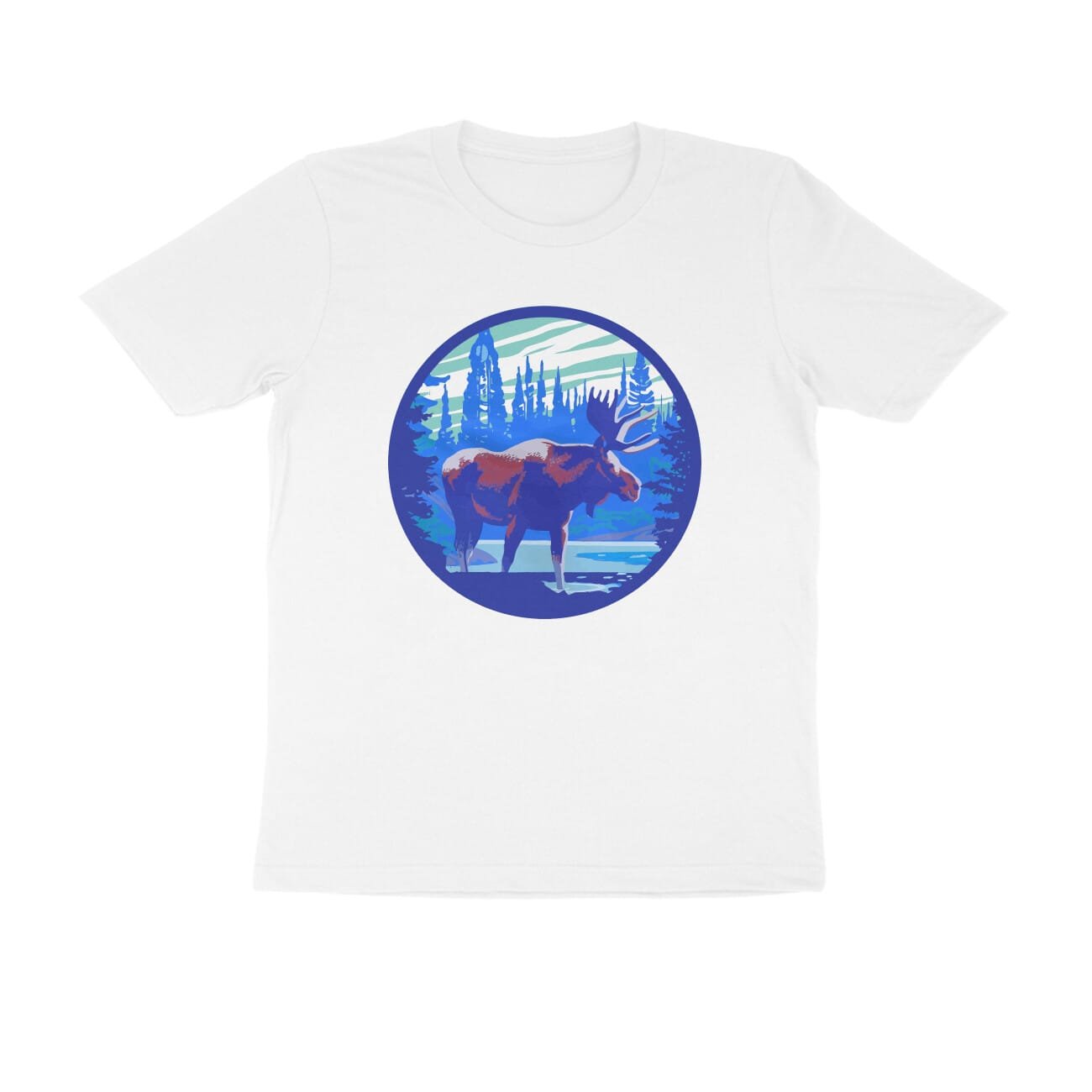 Men’s Half Sleeve Round Neck T-Shirt for Moose lovers