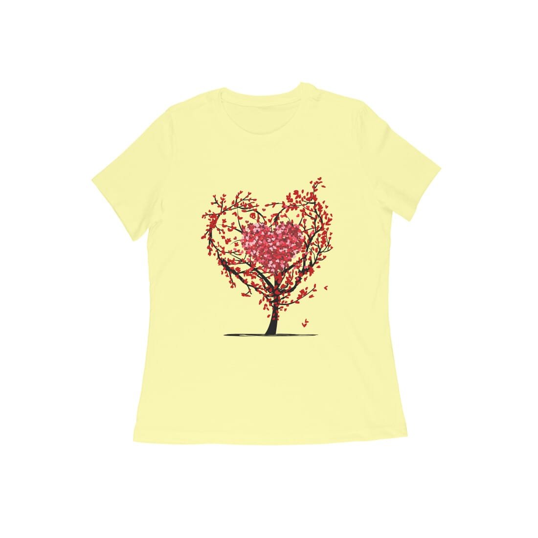 Women's Half Sleeve Round Neck T-Shirt - Heart Tree - Image 4