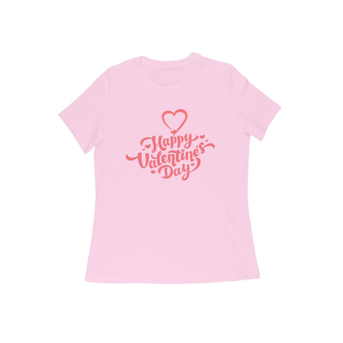 Women's Half Sleeve Round Neck T-Shirt - Happy Valentine's Day - Image 3