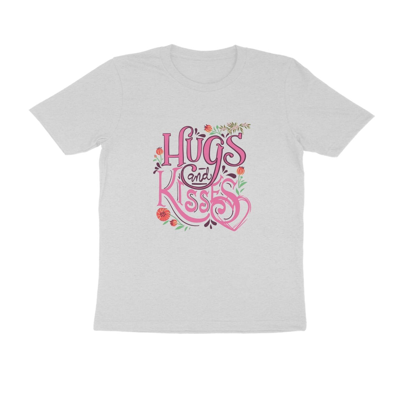 Men’s Half Sleeve Round Neck T-Shirt – Hugs & Kisses