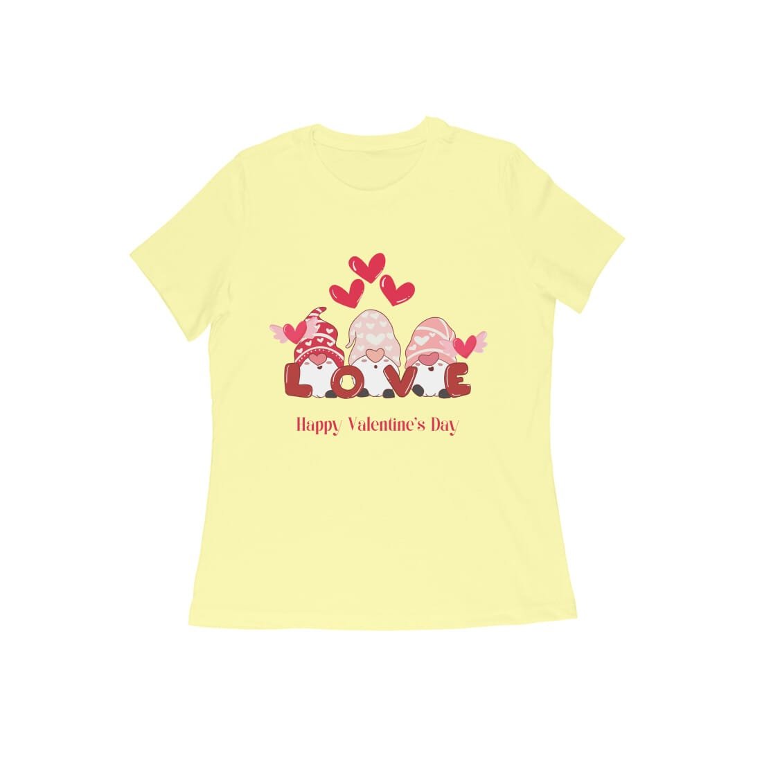 Women's Half Sleeve Round Neck T-Shirt - Happy Valentine's Day - Image 3