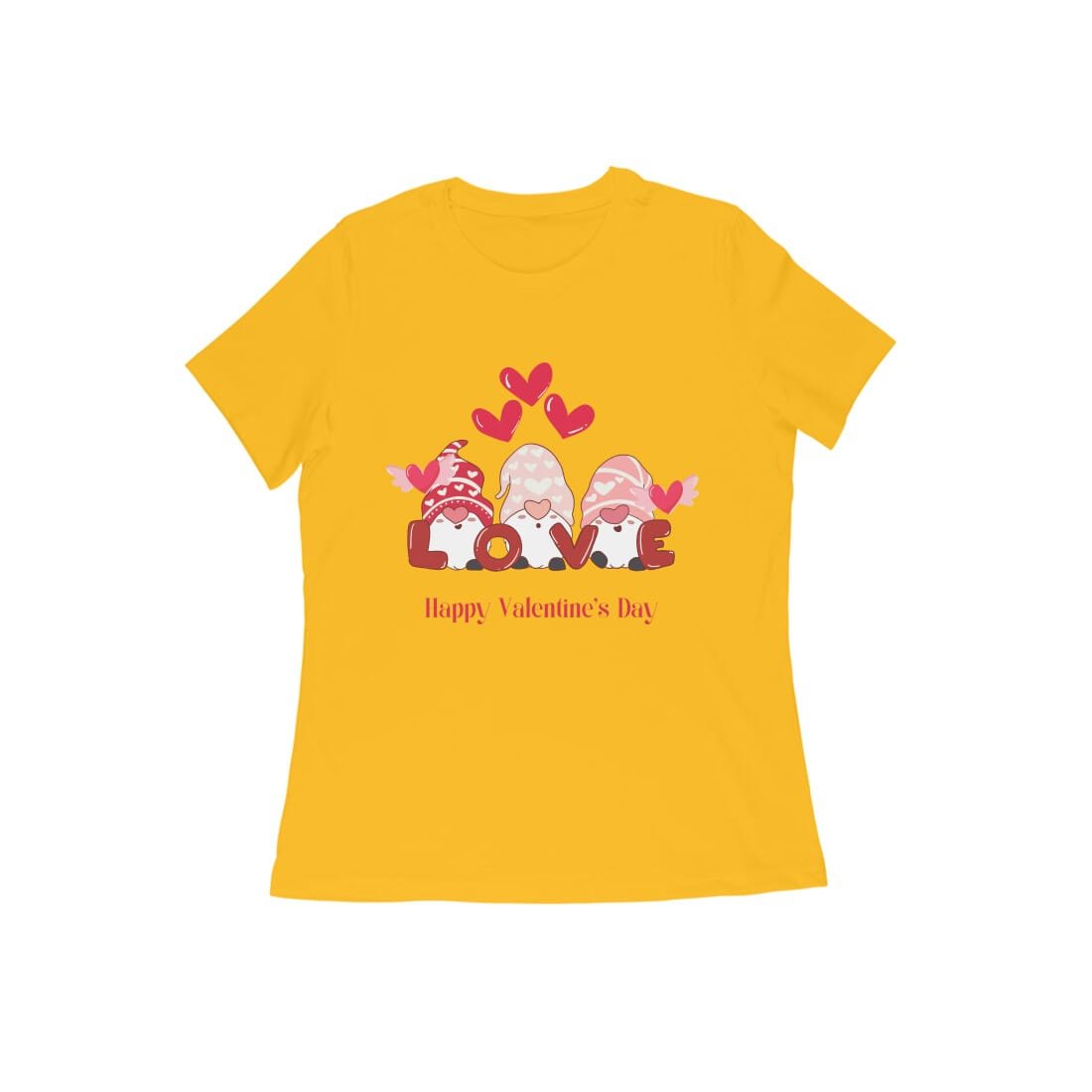 Women's Half Sleeve Round Neck T-Shirt - Happy Valentine's Day - Image 4